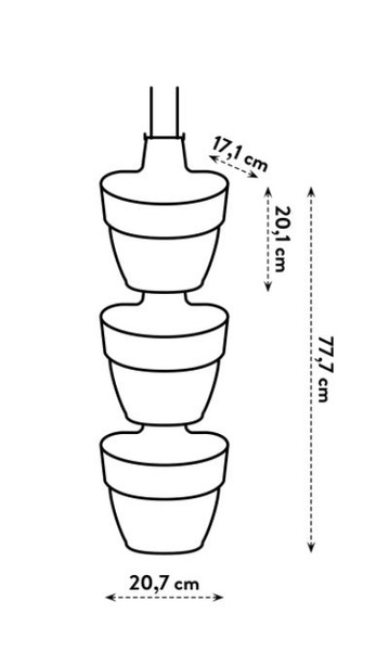 Vibia Vertical Forest doniczki wiszące niebieskie vintage blue 3 sztuki