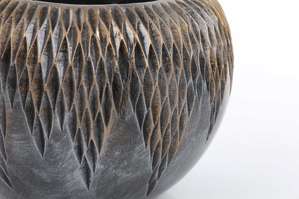 UNIVERSE COMET GLOBE 28/20 doniczka kula brązowa ręcznie zdobiona