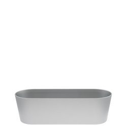 Flori 36x14/11 cm srebrna doniczka podłużna