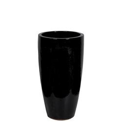 BLACK SHINY Partner 36/70 czarna donica ceramiczna wysoka