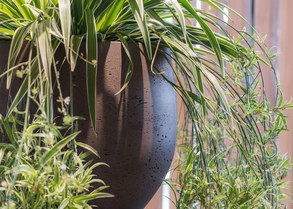 Mini Orb XL 39/35 czarna donica kulista