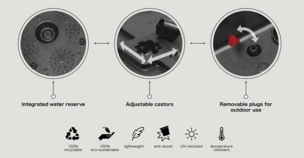 Kebe Quadro 40x40/40 donica na kółkach brązowa