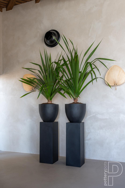 Jesslyn XS 42/36 okrągła donica w kolorze czarnym