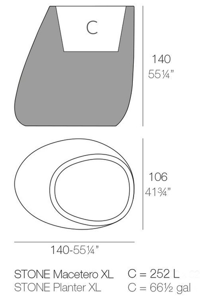 STONE VONDOM 140x105x140 biała designerska duża donica kamień