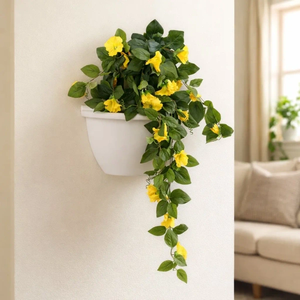 Sztuczna Petunia pnącze 80 cm deluxe żółte kwiaty