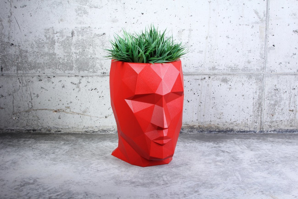 ADAN NANO Vondom 13x17/18 czerwona designerska doniczka głowa