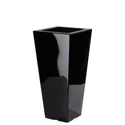 VASO QUADRO ALTO 34x34/70 donica wysoka lakierowana czarna z połyskiem