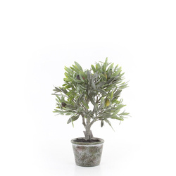 Sztuczna oliwka 36 cm w naturalnej doniczce 7 owoców