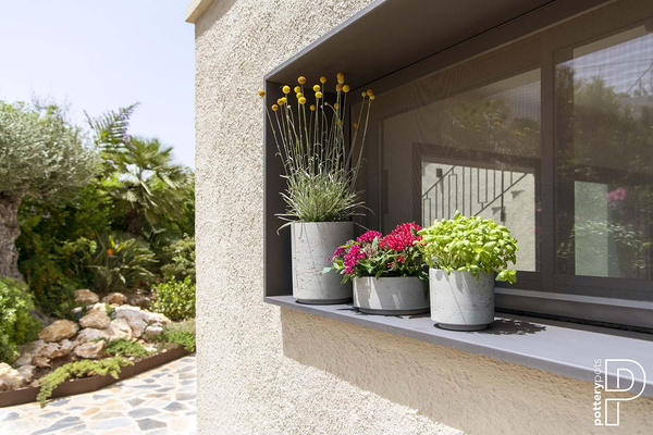 SUZI S 15/16 cylindryczna osłonka kamienna szara