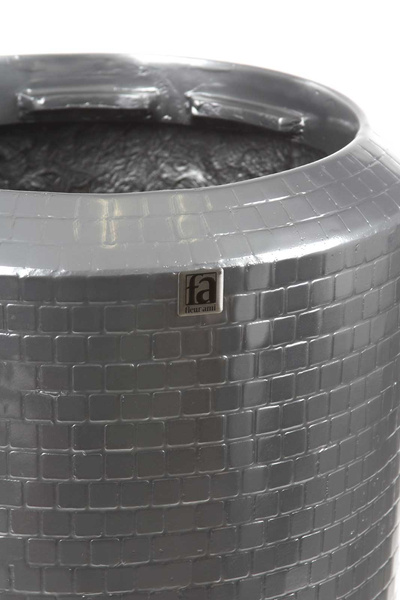 PIXEL 40/105 donica wysoka designerska srebrna lustrzany połysk