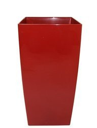 Milano Diamond 15x15/29 doniczka kwadratowa wysoka bordowa z połyskiem