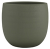 AURA 25/22 doniczka ceramiczna z teksturą oliwkowa