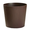 Fyre 40 brązowa donica prążkowa na na kółkach