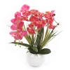 Sztuczny storczyk Phalenopsis różowy 58 cm w białej ceramicznej doniczce