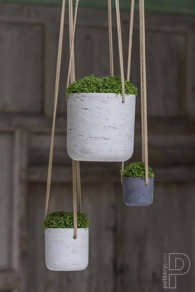 Charlie XXS 10,6/9,9 doniczka wisząca cylindryczna szara