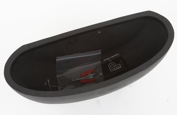 Mini Dorant Wally L 43x17/16 doniczka ścienna owalna czarna kamienna