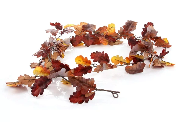 Sztuczne jesienne liście Dębu girlanda pnącze 180 cm