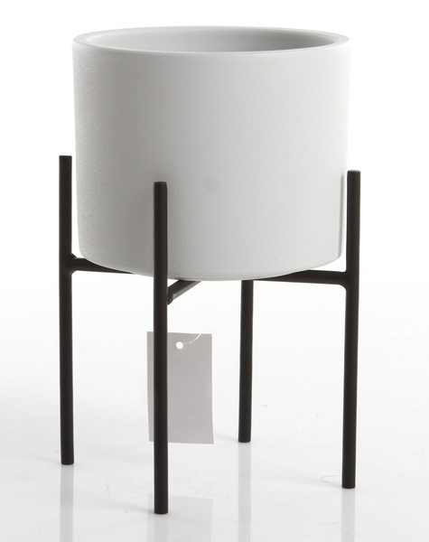 ERA 10/9 doniczka cylinder ceramiczna jasnoszara