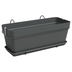 Capri Box Balcony 50 antracytowa podłużna doniczka na balustradę