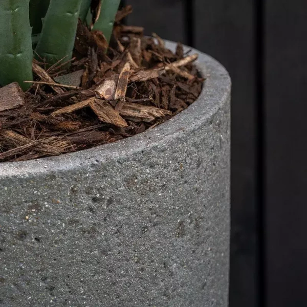 Cody M 30/27 szarobrązowa cylindryczna donica kamienna dioriet grey