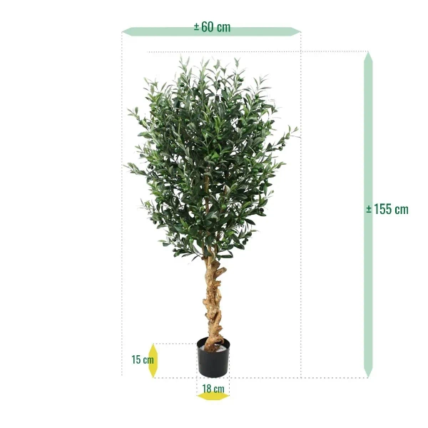 Sztuczna Oliwka 155 cm na grubym pniu deluxe