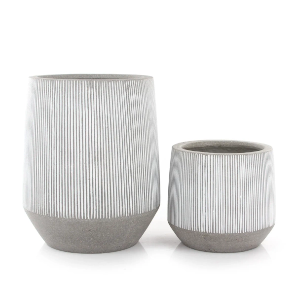 Harith High S 40/48 wysoka donica szara w białe prążki