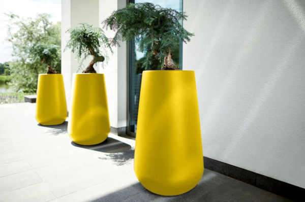 Pure Cone High 55/84 wysoka donica żółta Elho