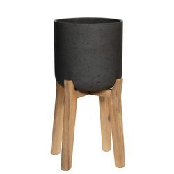 Charlie XXL 52/87,5 donica na wysokich drewnianych nóżkach czarna
