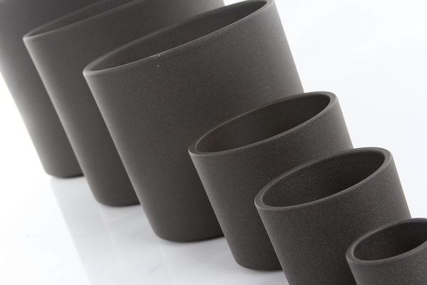 ERA 19/17 doniczka ceramiczna walec ciemnoszara