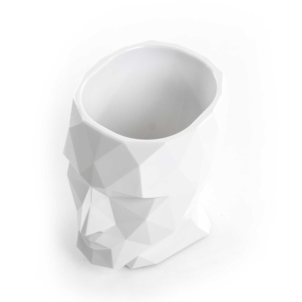 ADAN NANO GLOSSY 13x17/18 doniczka designerska biała głowa