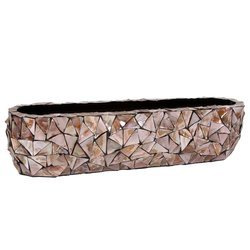 COAST 90x20/20 prostokątna ekskluzywna doniczka brązowa z muszli morskich