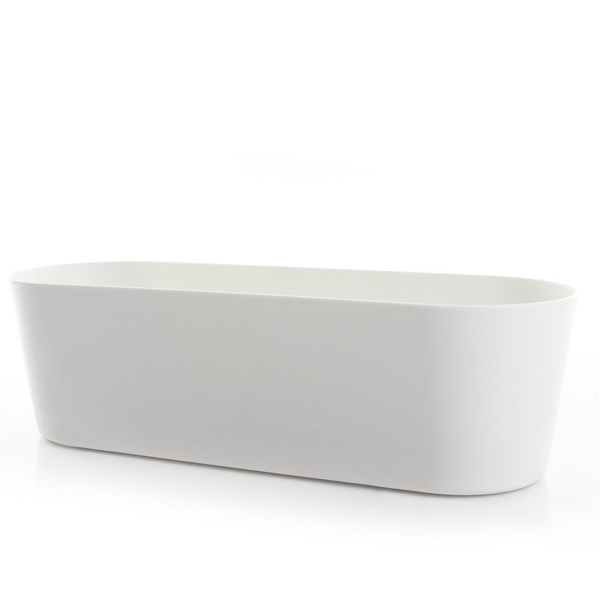 Flori 27x10/8 cm osłonka podłużna biała