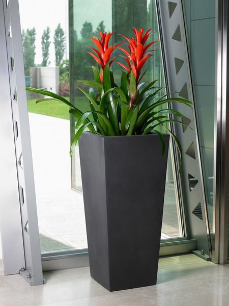 KIAM 40x40/90 donica kwadratowa wysoka grafitowa / czarna perła