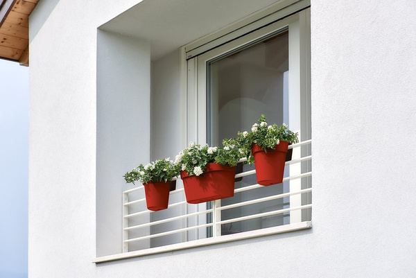 Up Casetta 50x21/23 doniczka na balustradę podłużna wisząca brick red