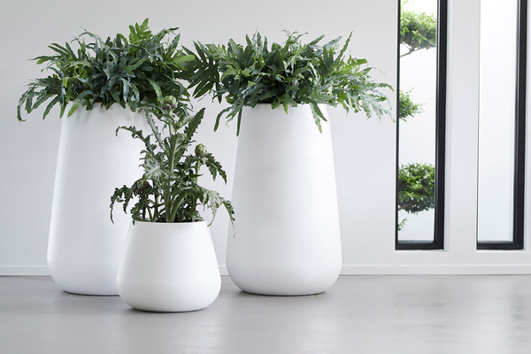 Pure Cone High 55/84 Elho wysoka okrągła donica biała