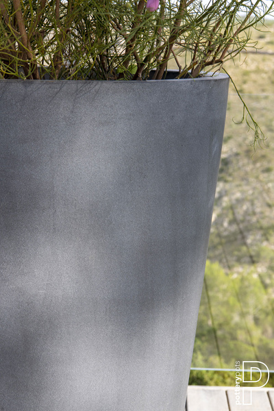 Belle L 60/90 wysoka donica kamienna szara