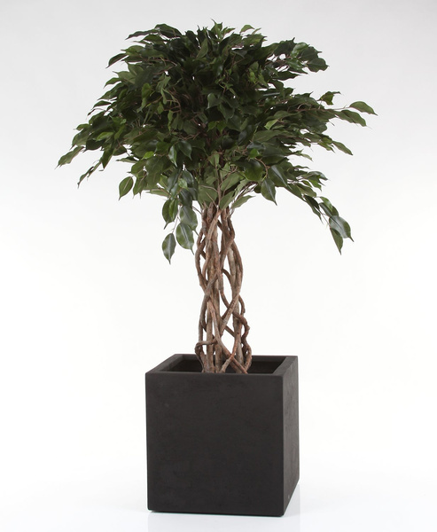 POLYSTONE donica kwadratowa 40x40/40 donica naturalna czarna