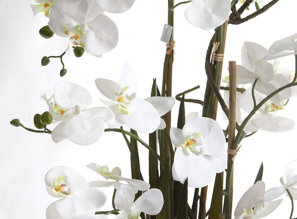 Sztuczny wysoki storczyk Phalenopsis 160 cm biały w ozdobnej donicy