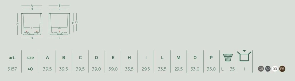 Kebe Quadro 40x40/40 donica na kółkach brązowa