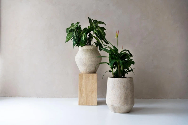 Fleuri High L 61/75 wysoka donica antyczna travertine beige