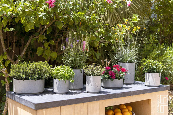 SUZI S 15/16 cylindryczna osłonka kamienna szara