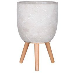 JIMMY 21/33,5 cm cementowa doniczka na nóżkach jasnoszara