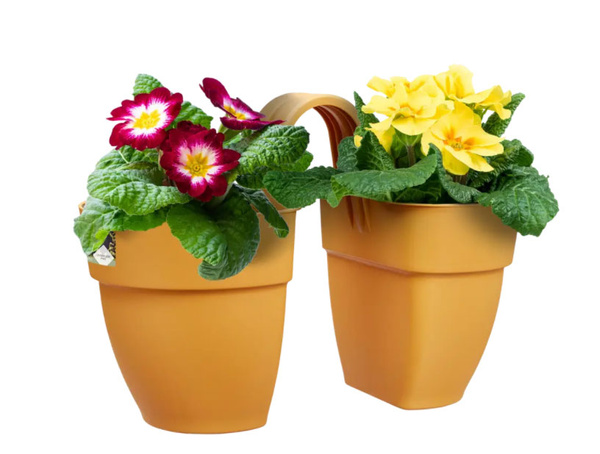 Vibia Flower Twin 21 doniczka dwustronna balkonowa żółta honey yellow