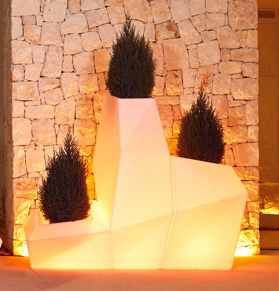 FAZ 66x55/70 donica designerska podświetlana biała LED