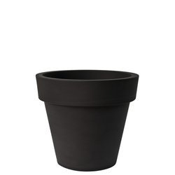 IKON 40/36 doniczka okrągła grafitowa z rantem czarna perła