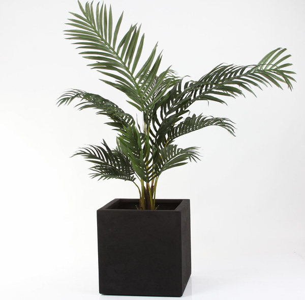 POLYSTONE donica kwadratowa 40x40/40 donica naturalna czarna