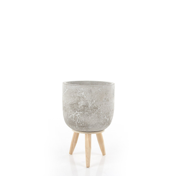 JIMMY 12,5/19 cm osłonka na drwnianych na nóżkach jasnoszara