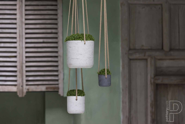 Charlie XXS 10,6/9,9 doniczka wisząca cylindryczna szara