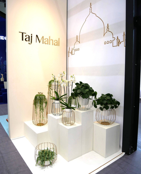 Kwietnik designerski TAJ MAHAL IRON 90 cm złoty