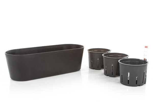 Zestaw do hydroponiki 11/9 w czarnej osłonce podłużnej Flori 36x14/11